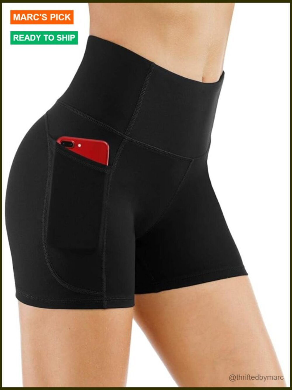 High Waist Tummy Control Workout Shorts with Pockets